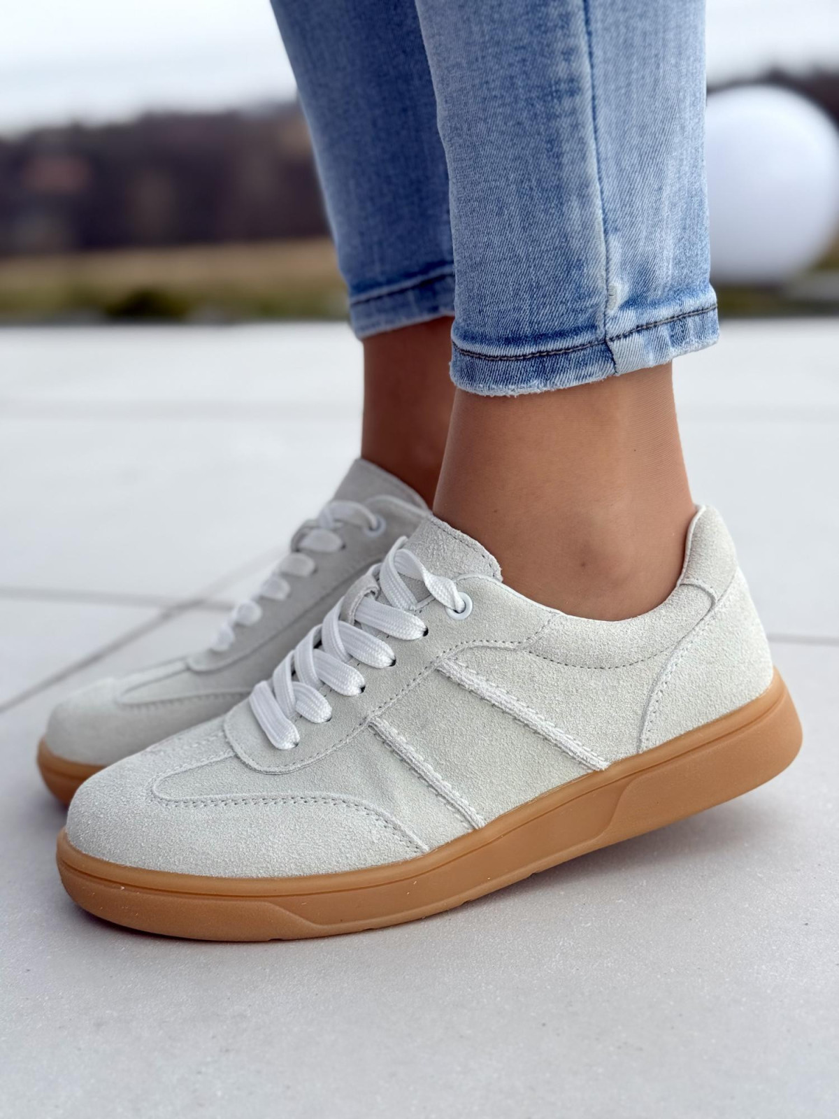 Sneakersy damskie ze skóry naturalnej