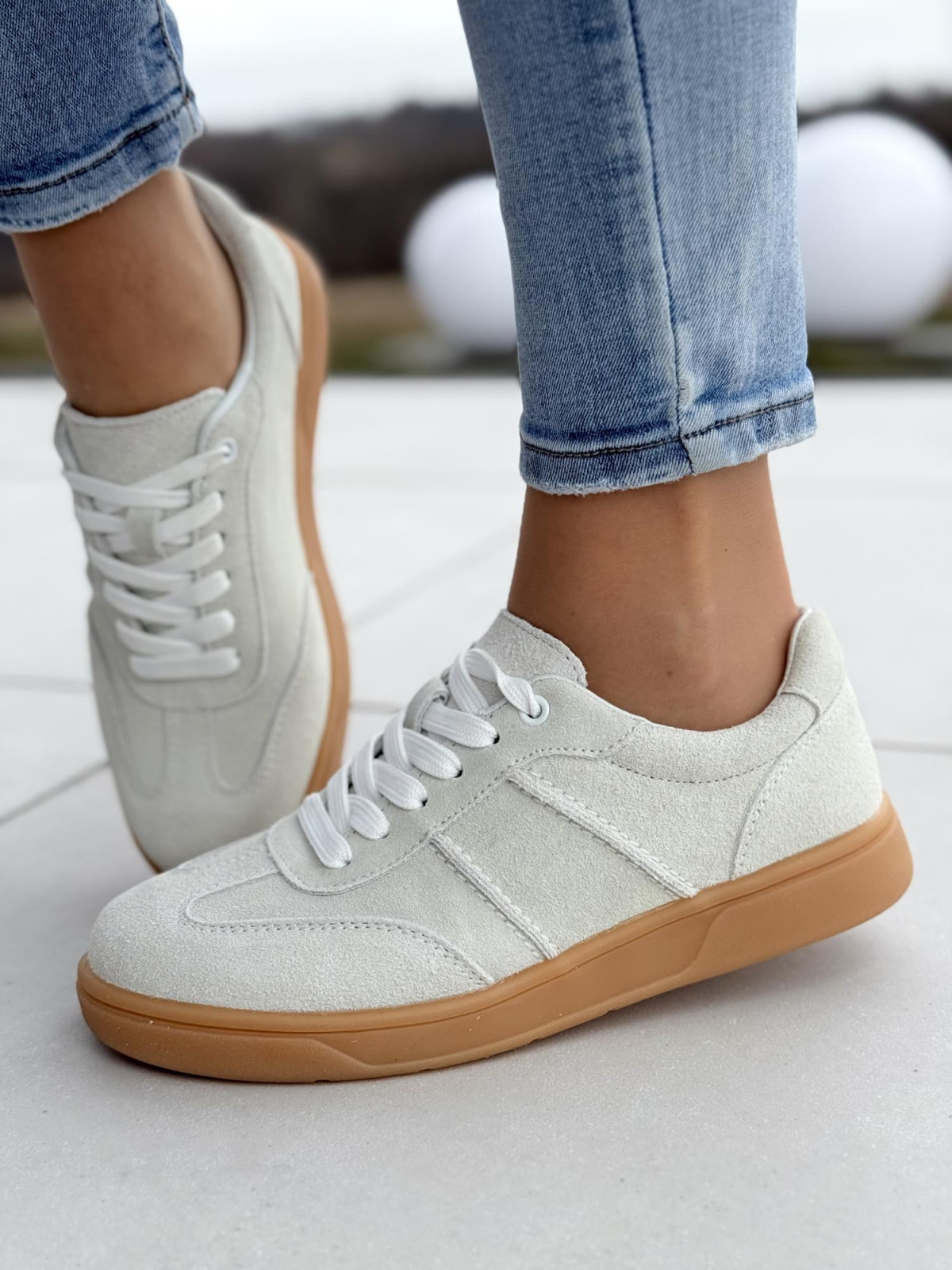 Sneakersy damskie ze skóry naturalnej