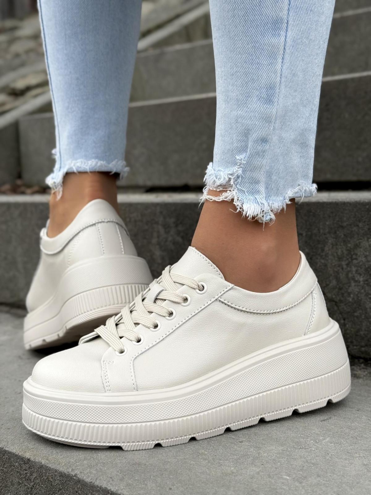 Sneakersy damskie ze skóry naturalnej