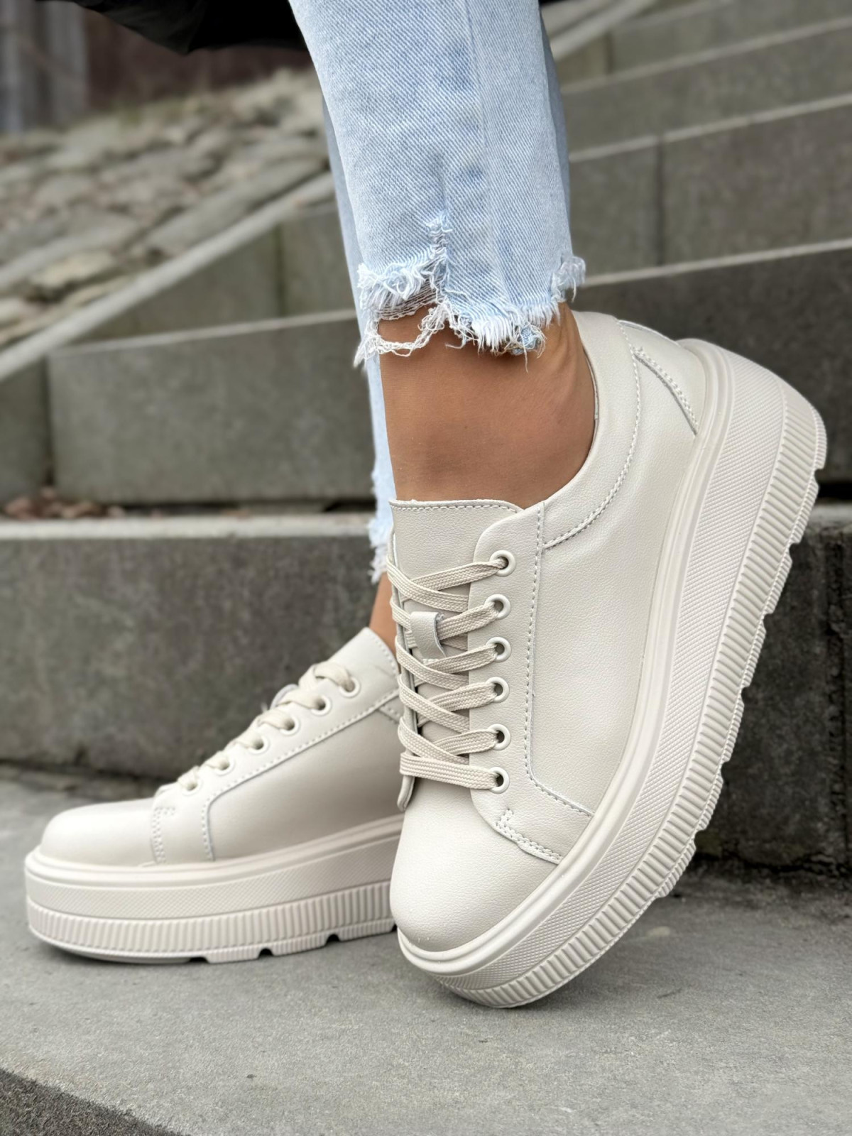 Sneakersy damskie ze skóry naturalnej