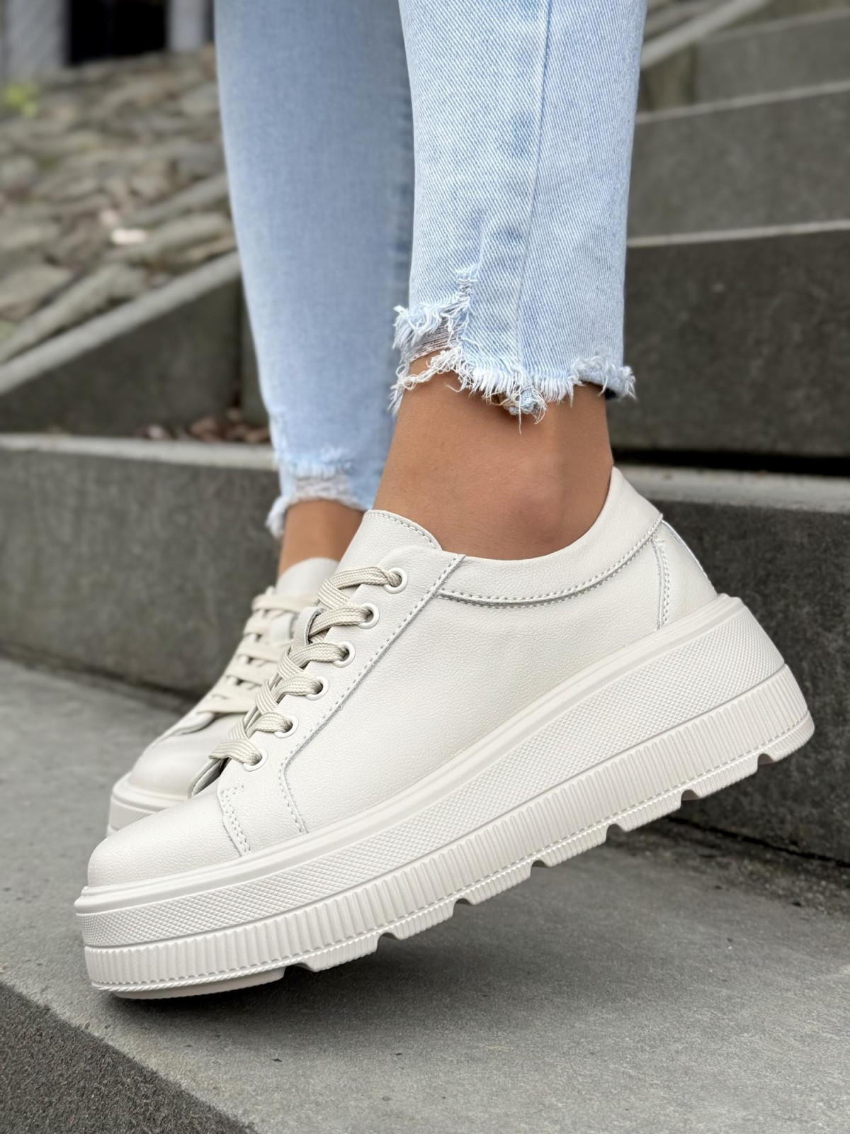 Sneakersy damskie ze skóry naturalnej