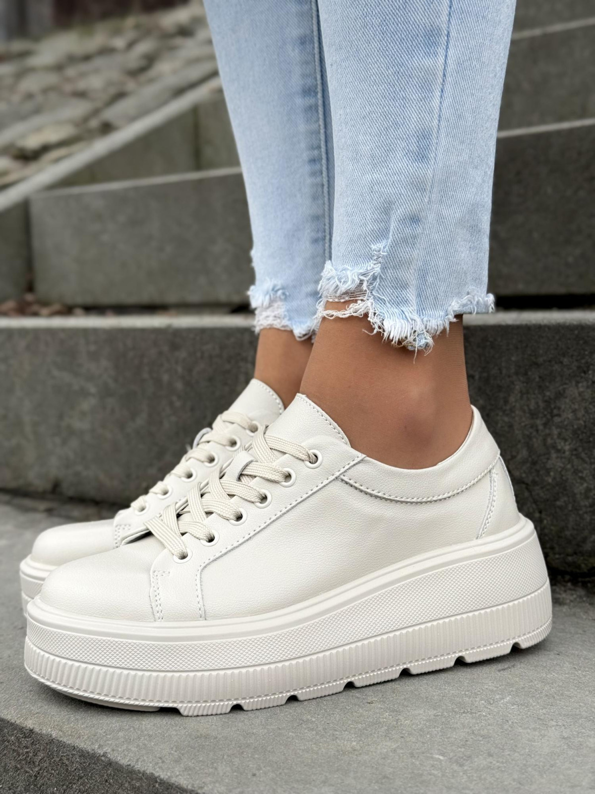 Sneakersy damskie ze skóry naturalnej