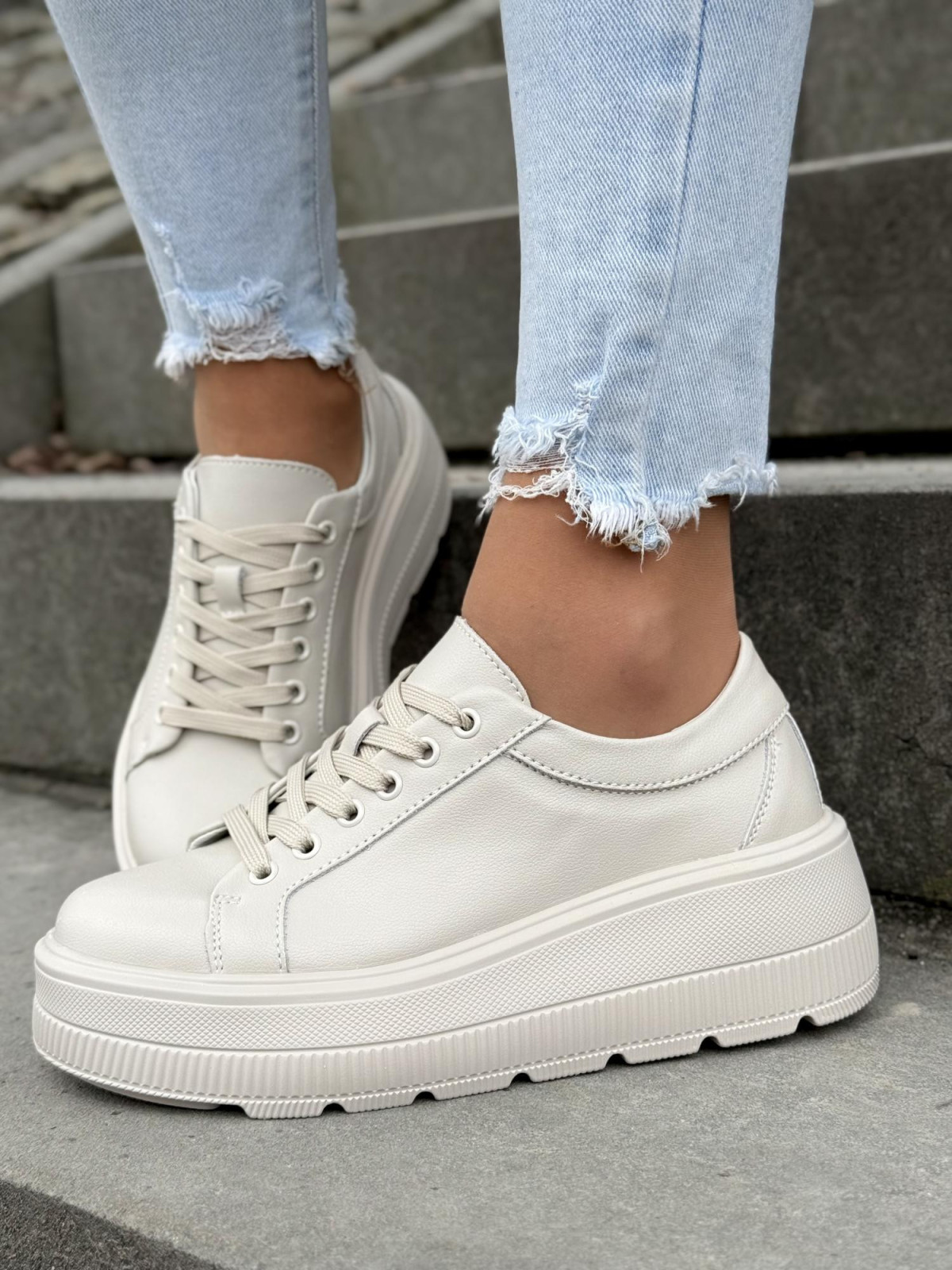 Sneakersy damskie ze skóry naturalnej