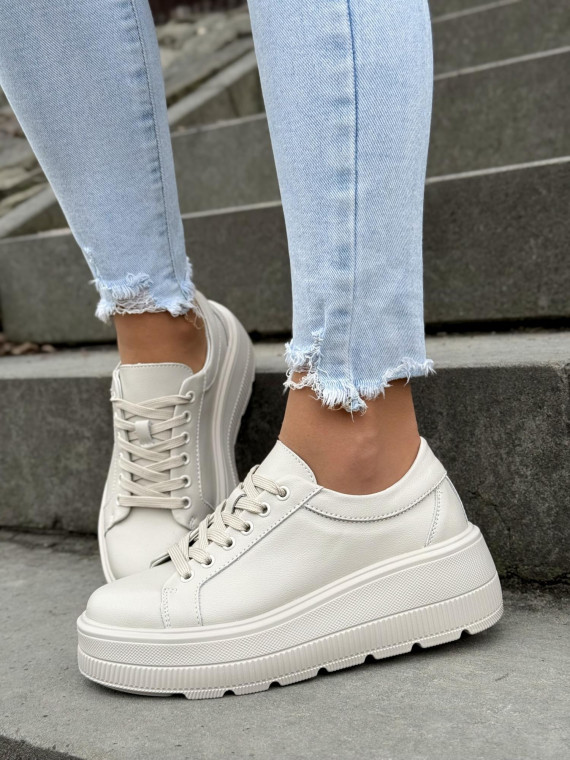 Sneakersy damskie ze skóry naturalnej