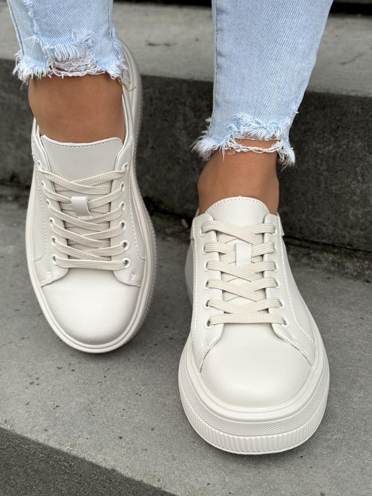 Sneakersy damskie ze skóry naturalnej