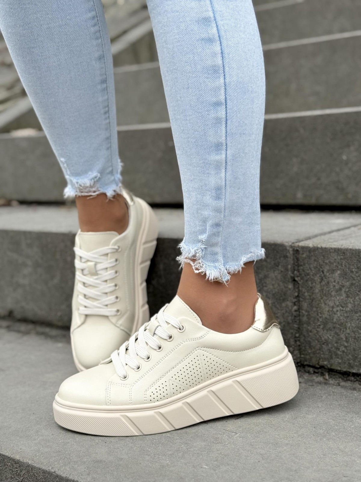 Sneakersy damskie ze skóry naturalnej