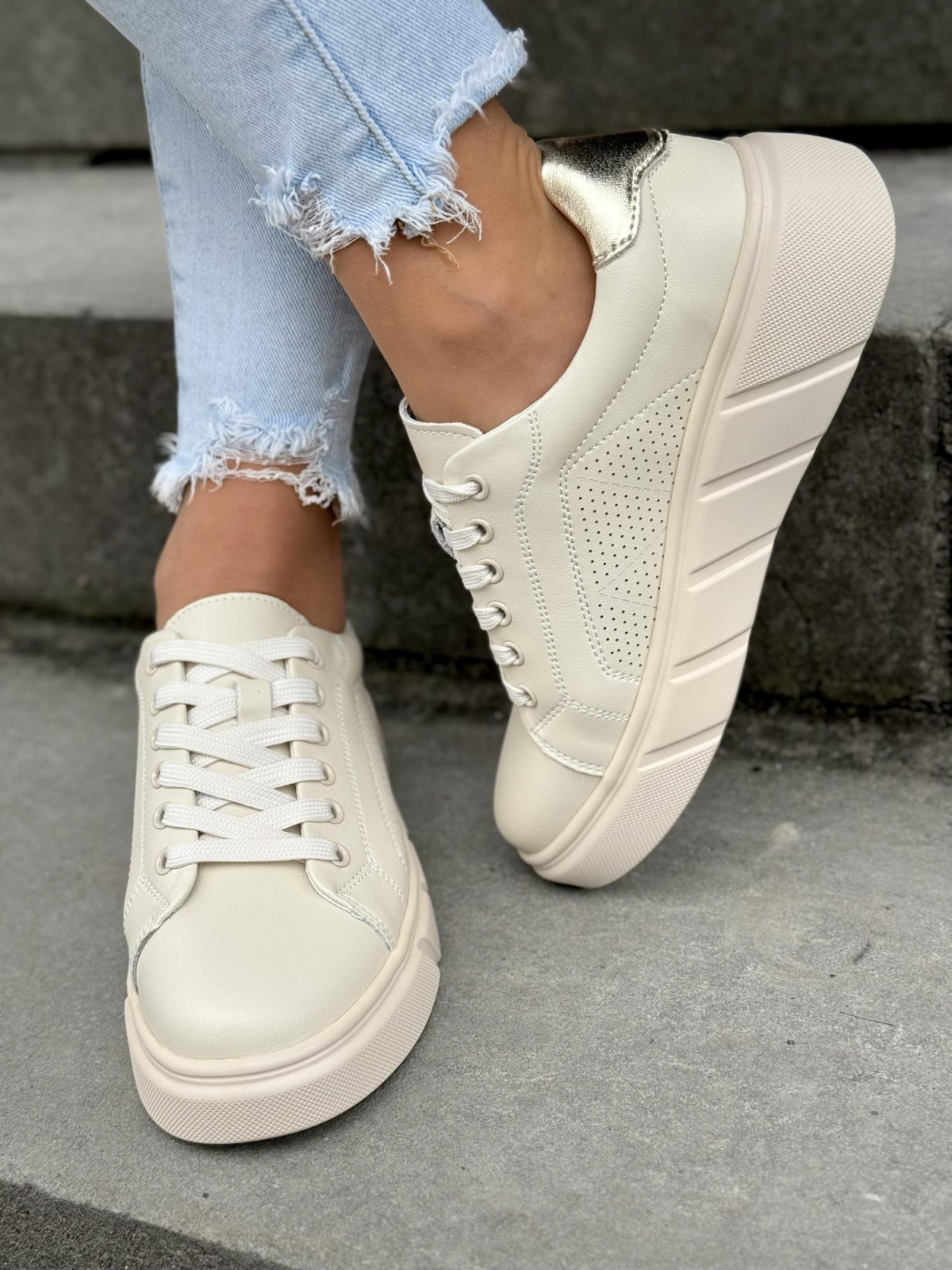 Sneakersy damskie ze skóry naturalnej