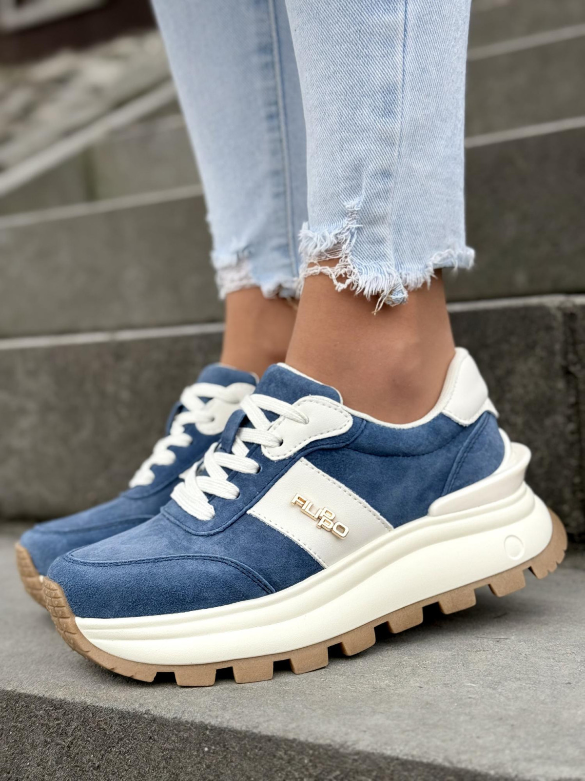 Sneakersy damskie ze skóry naturalnej