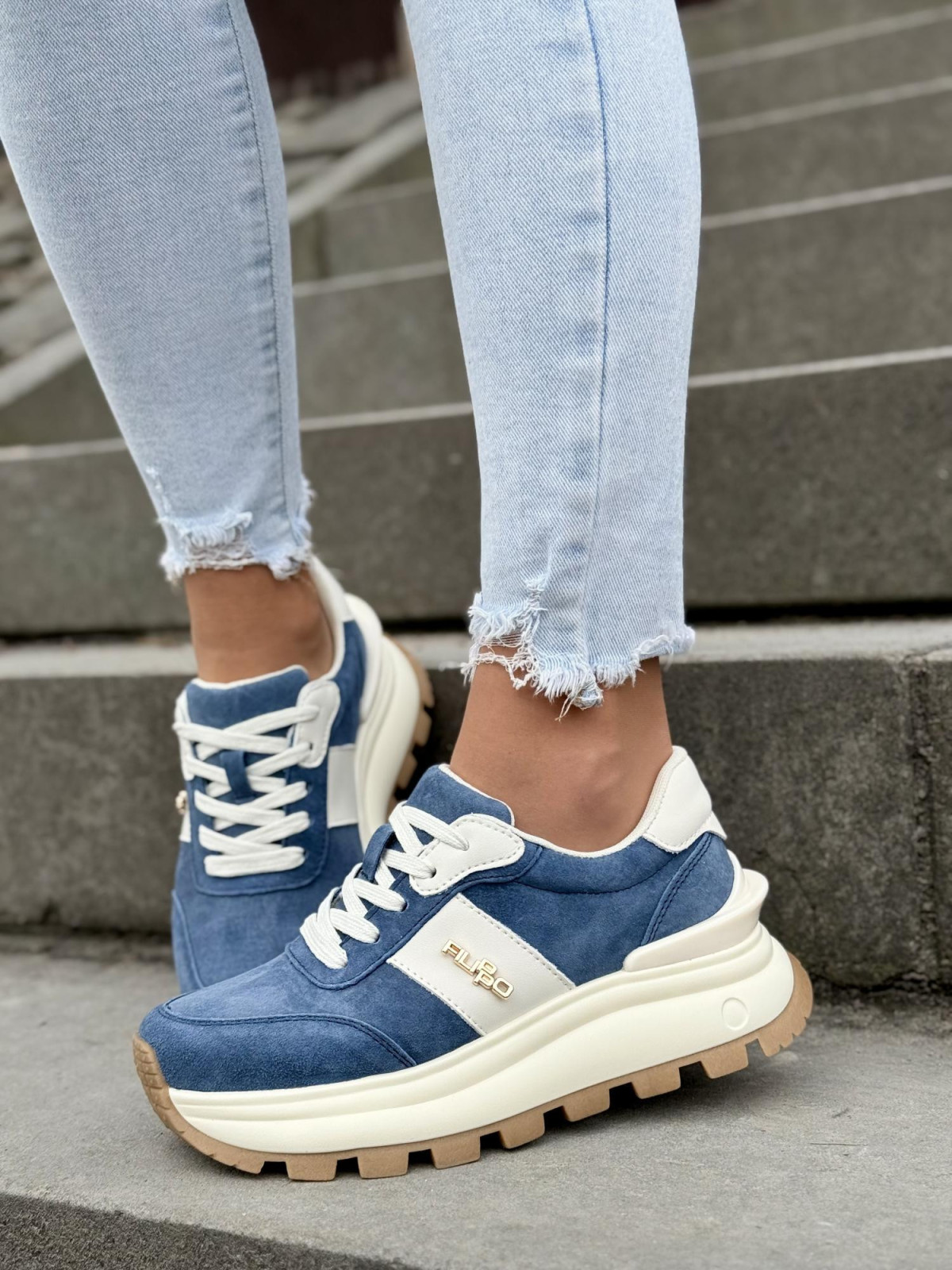 Sneakersy damskie ze skóry naturalnej