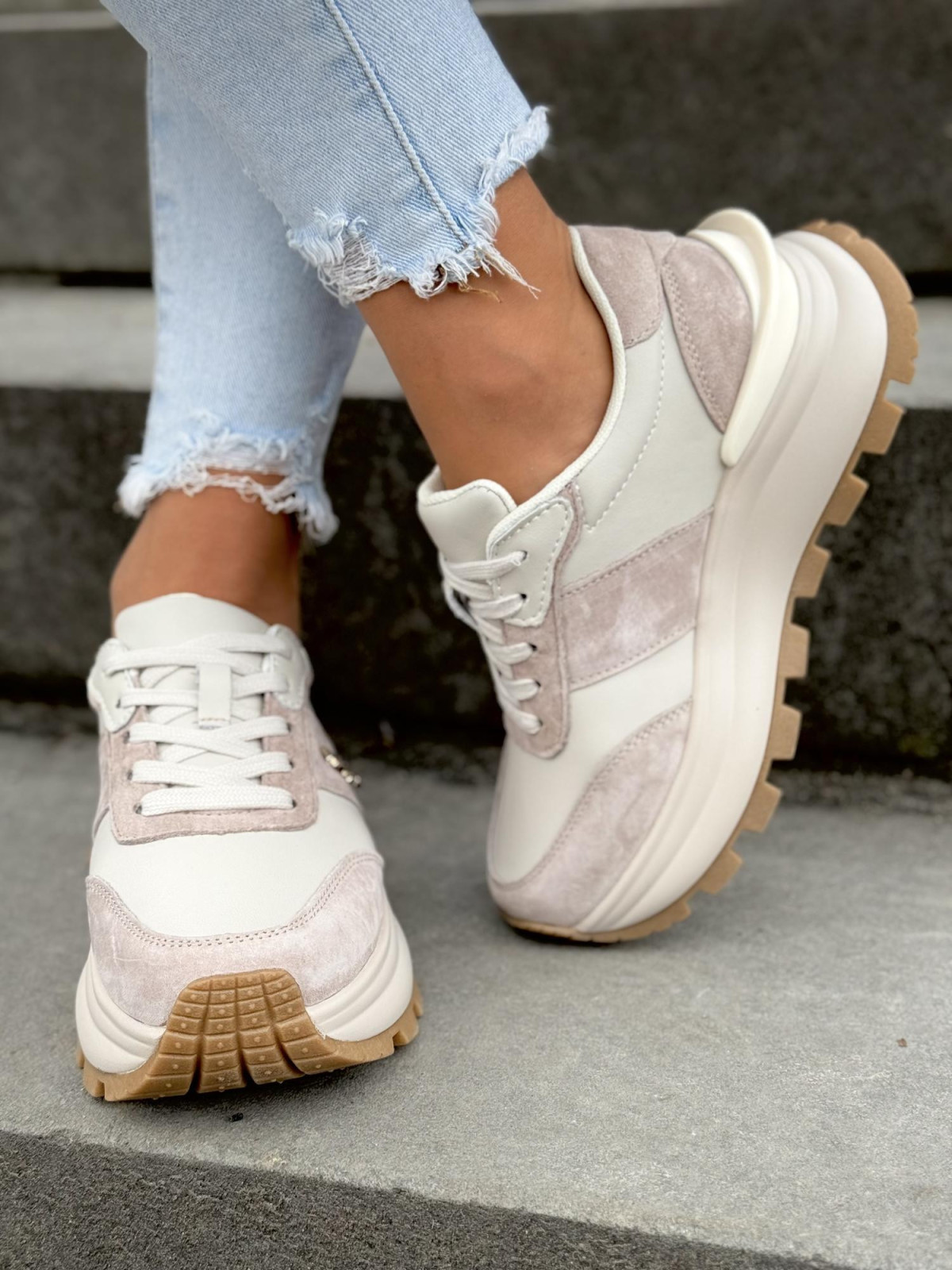 Sneakersy damskie ze skóry naturalnej