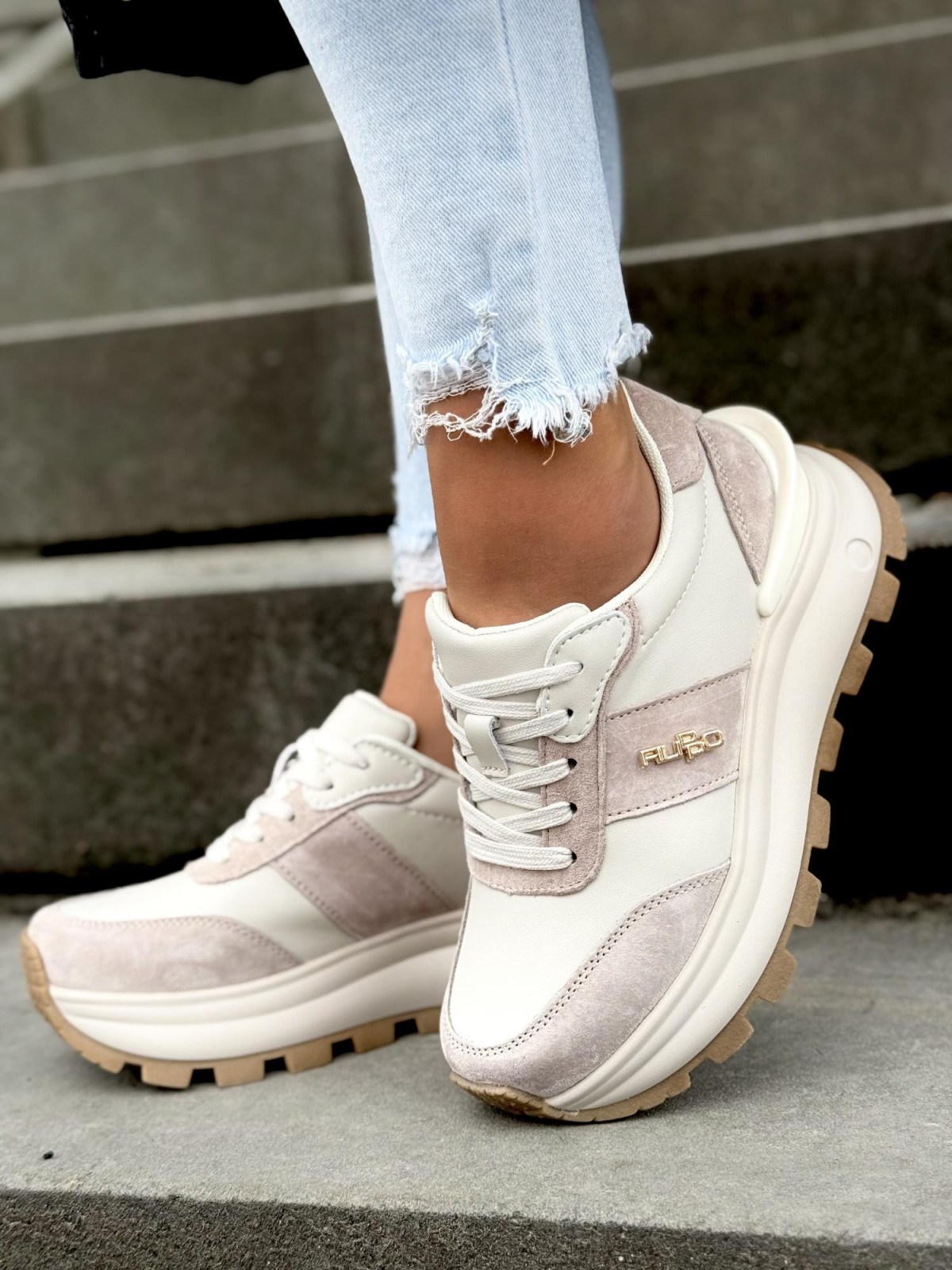 Sneakersy damskie ze skóry naturalnej