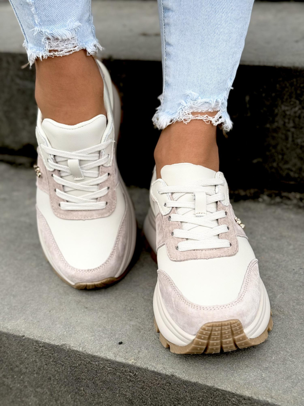 Sneakersy damskie ze skóry naturalnej