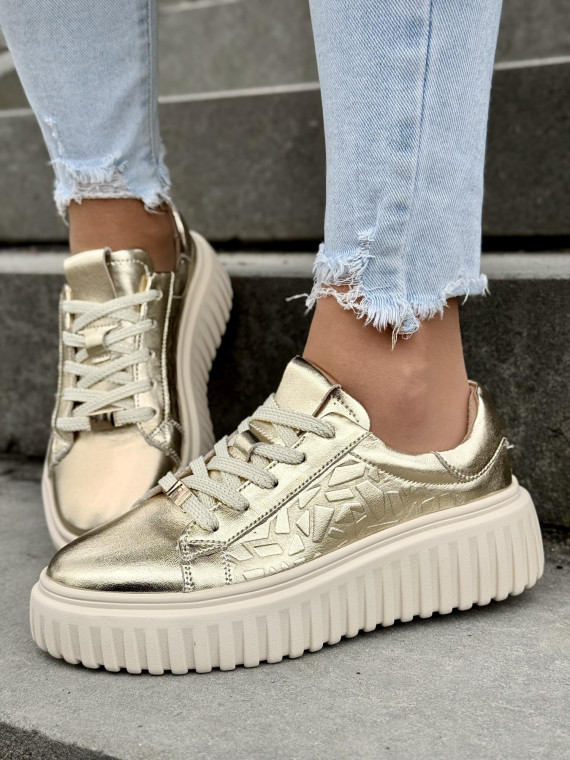 Piękne sneakersy damskie ze skóry naturalnej