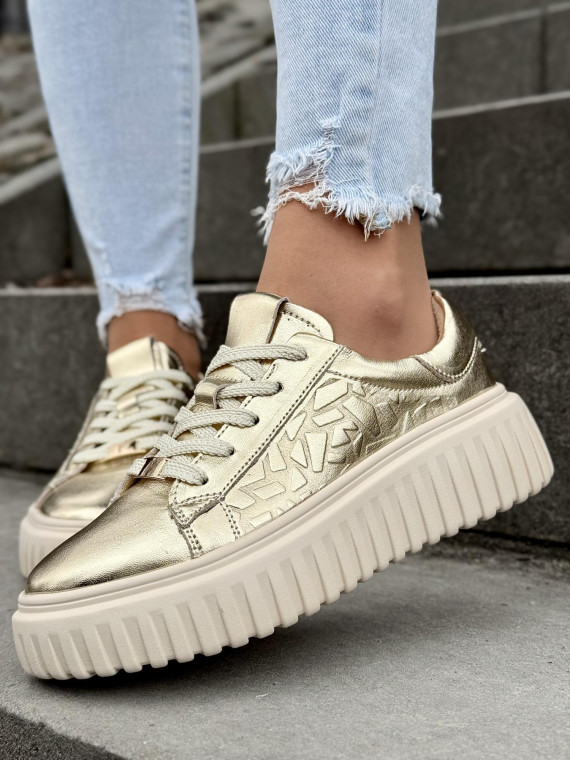 Piękne sneakersy damskie ze skóry naturalnej