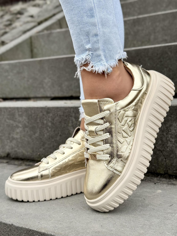 Piękne sneakersy damskie ze skóry naturalnej