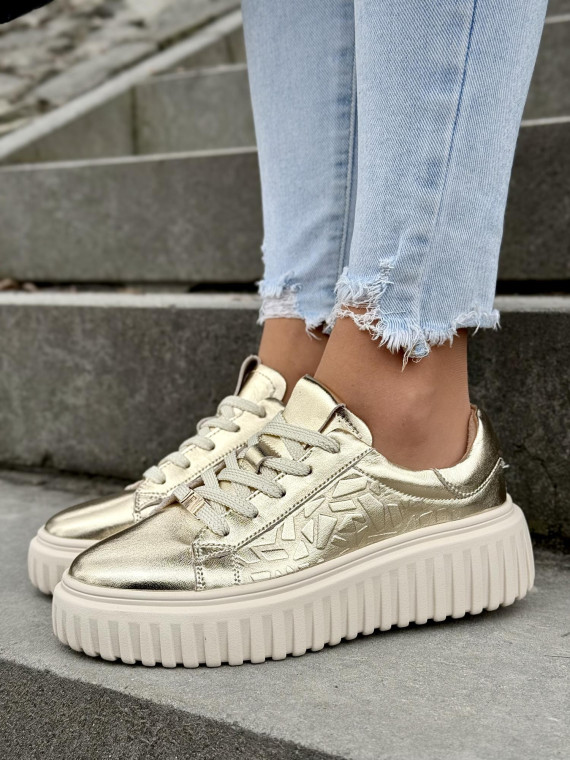 Piękne sneakersy damskie ze skóry naturalnej