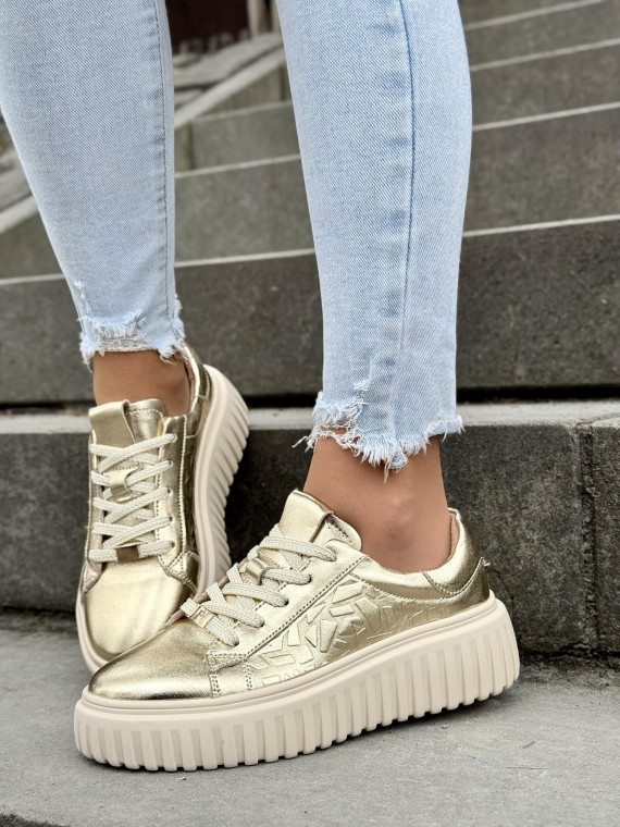 Piękne sneakersy damskie ze skóry naturalnej