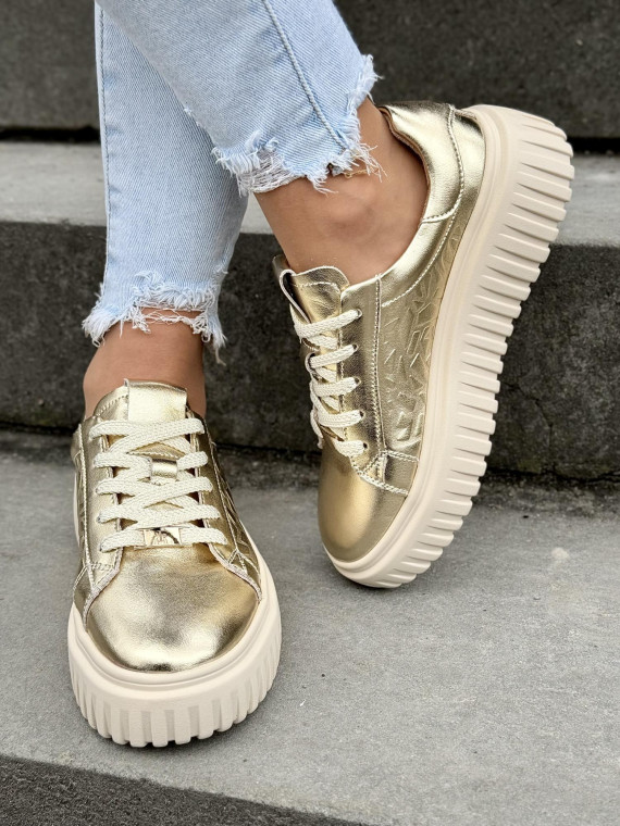 Piękne sneakersy damskie ze skóry naturalnej