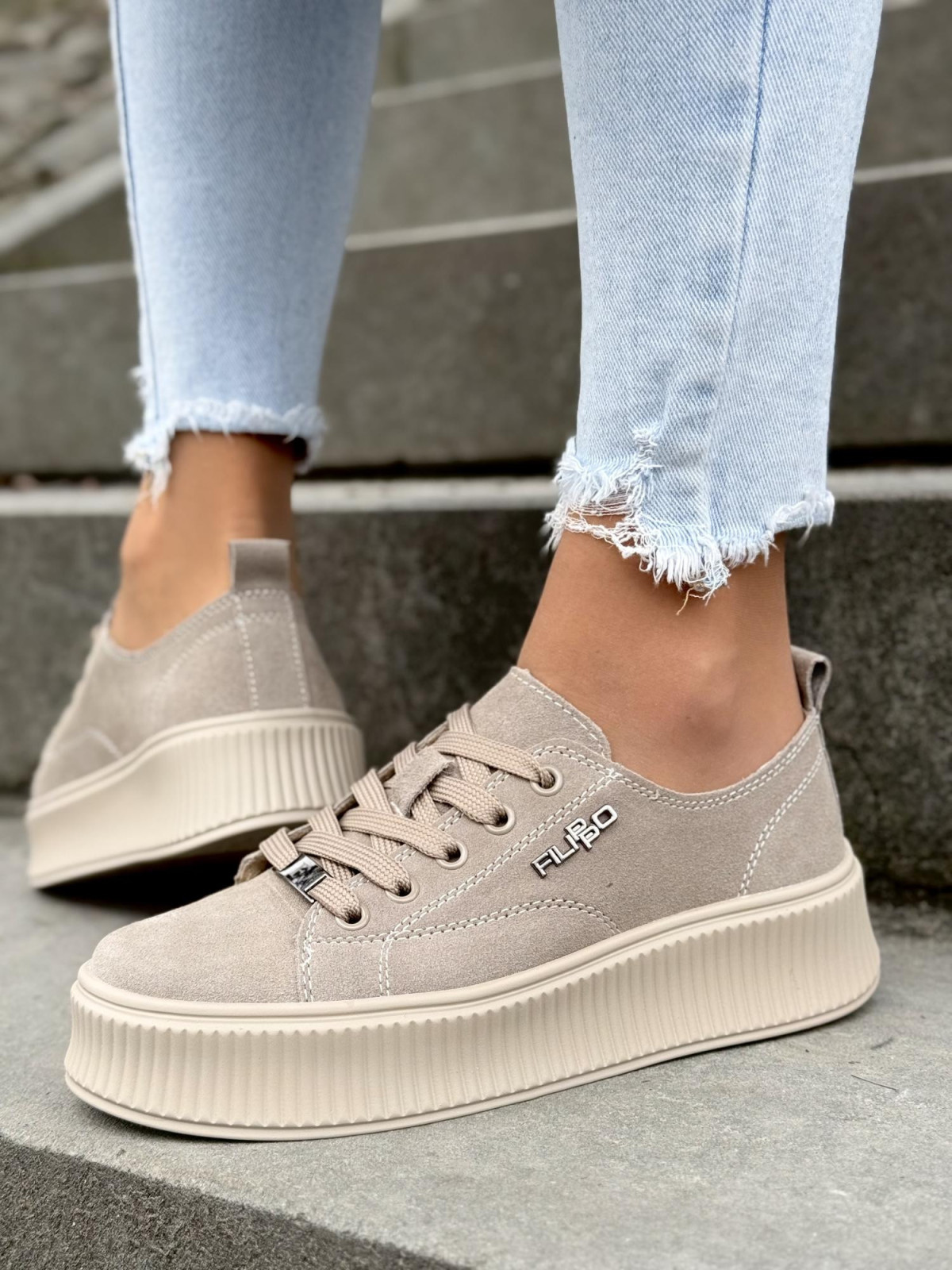 Sneakersy damskie ze skóry naturalnej