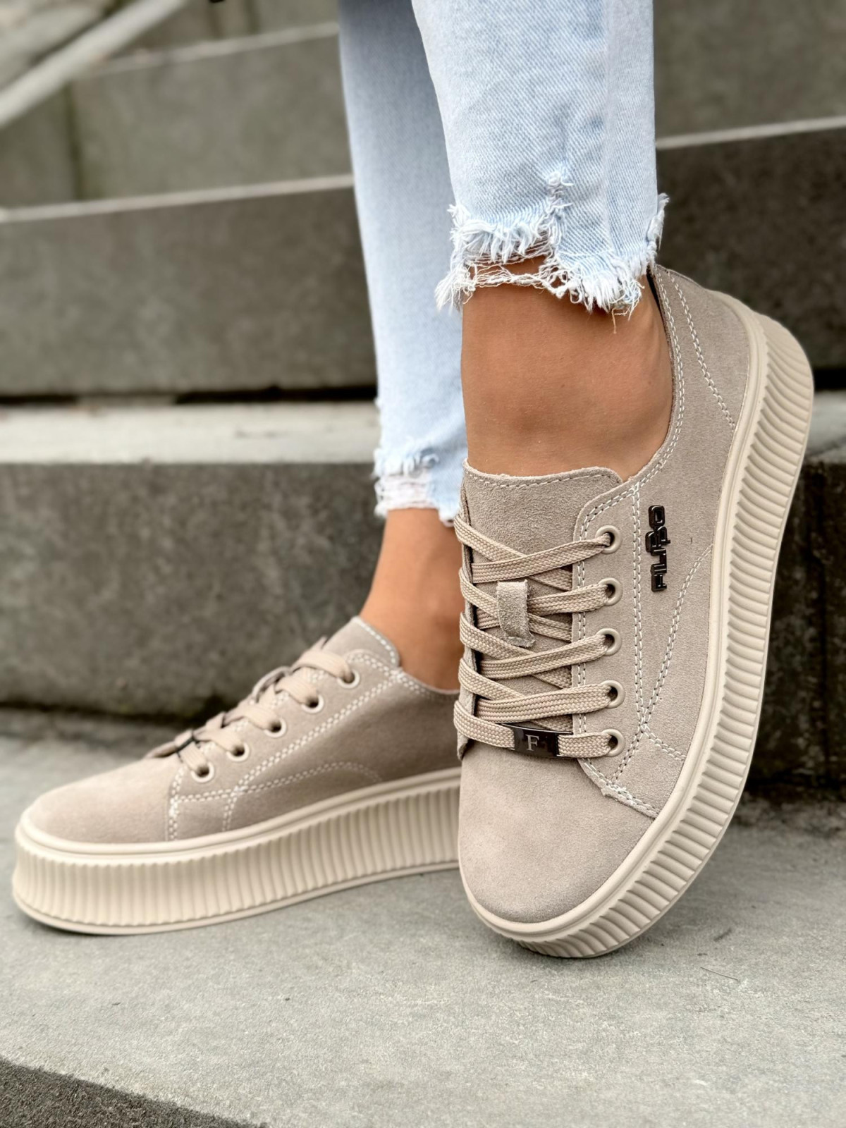 Sneakersy damskie ze skóry naturalnej