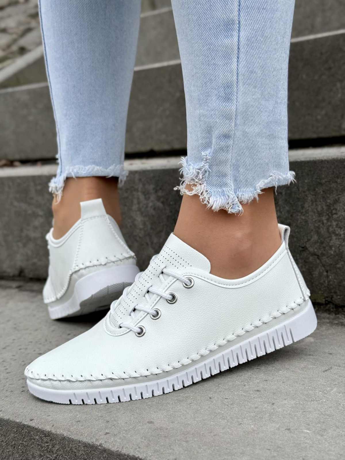 Sneakersy damskie ze skóry naturalnej