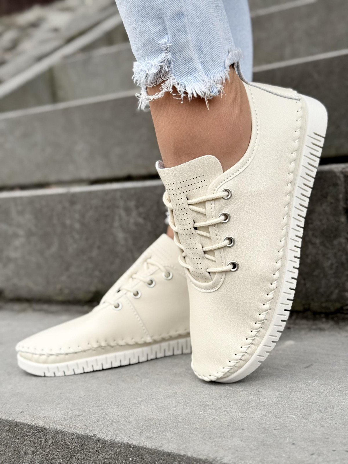 Sneakersy damskie ze skóry naturalnej