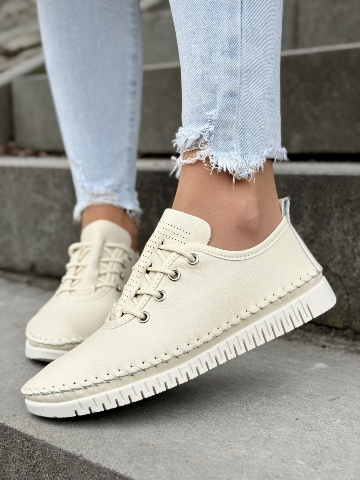 Sneakersy damskie ze skóry naturalnej