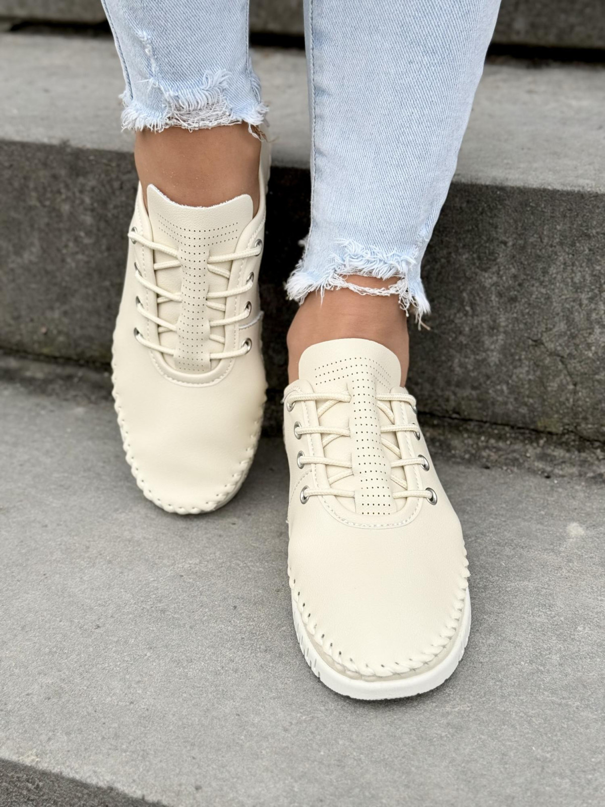 Sneakersy damskie ze skóry naturalnej