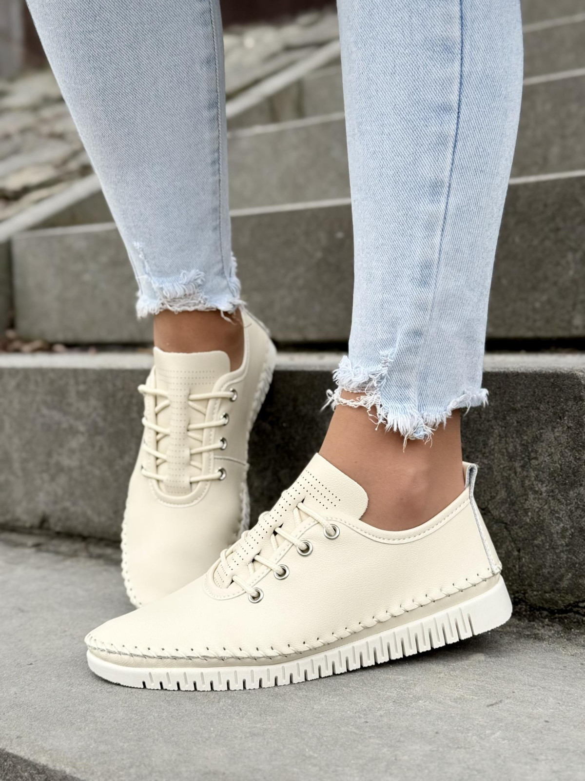 Sneakersy damskie ze skóry naturalnej