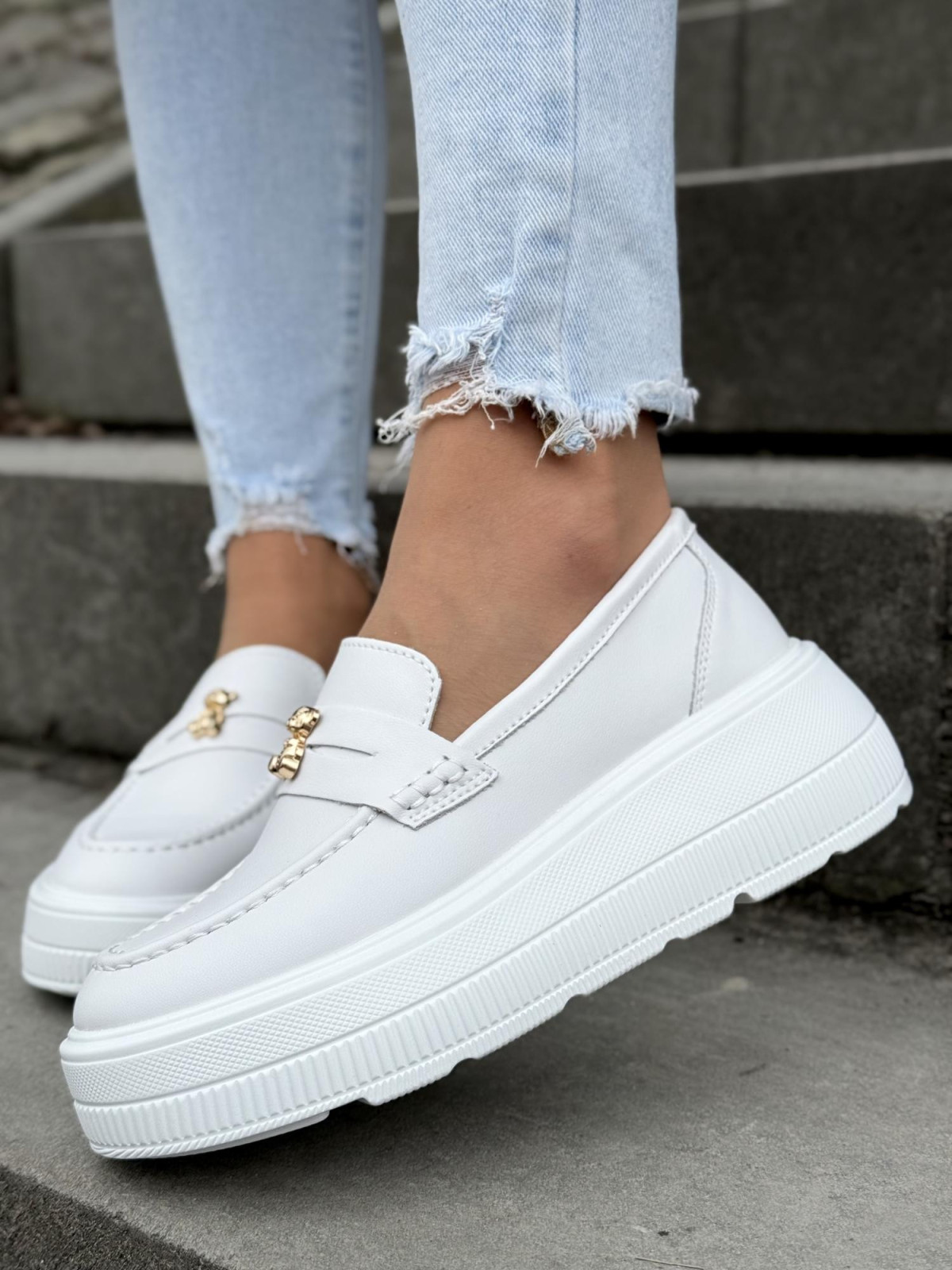 Mokasyny damskie ze skóry naturalnej