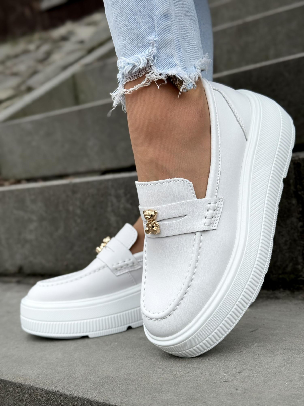 Mokasyny damskie ze skóry naturalnej