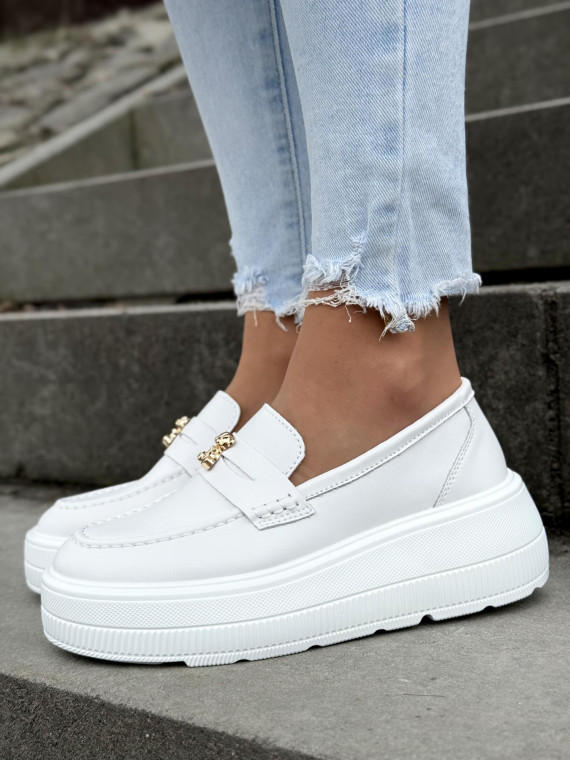 Mokasyny damskie ze skóry naturalnej