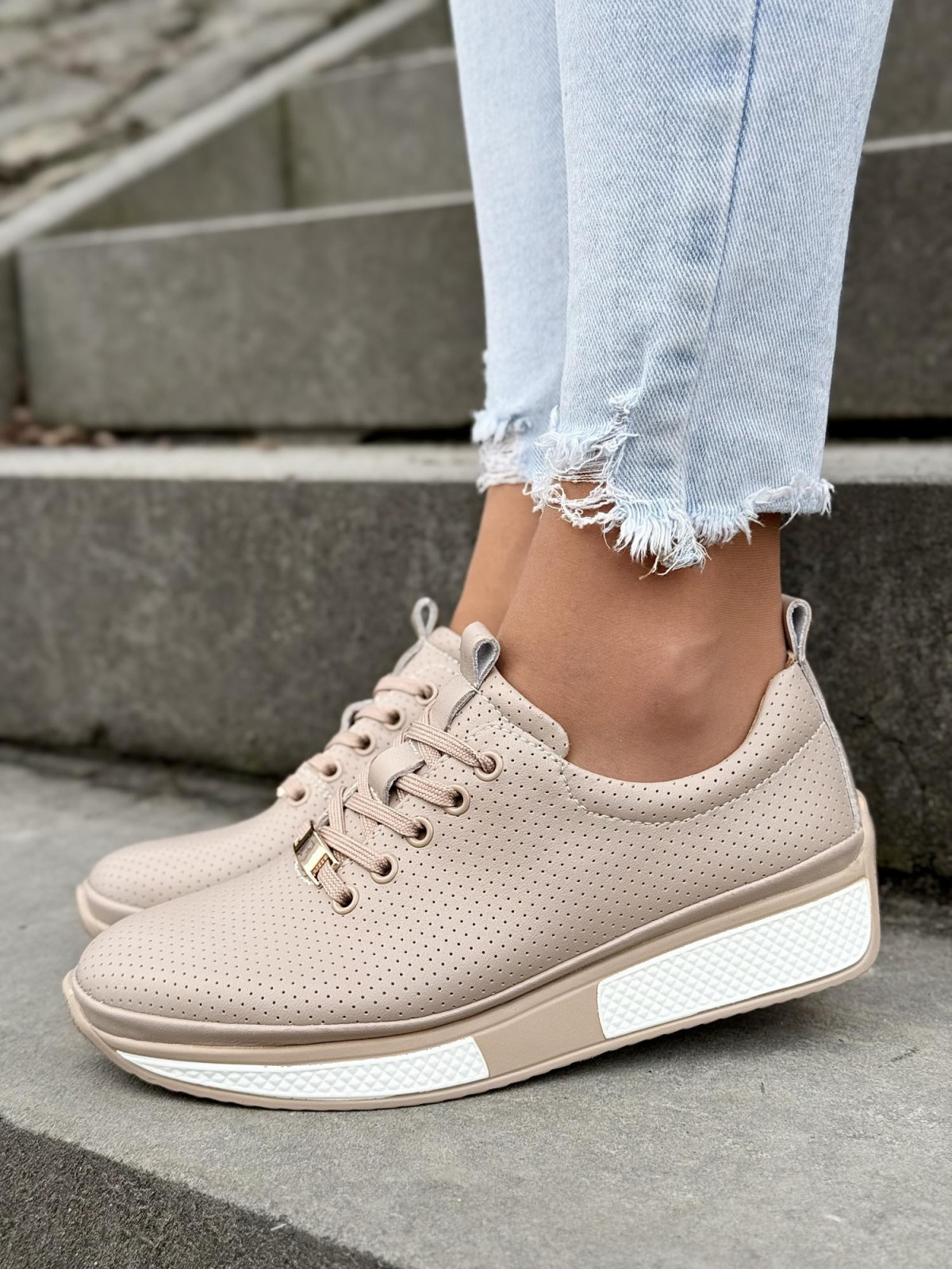 Sneakersy damskie ze skóry naturalnej