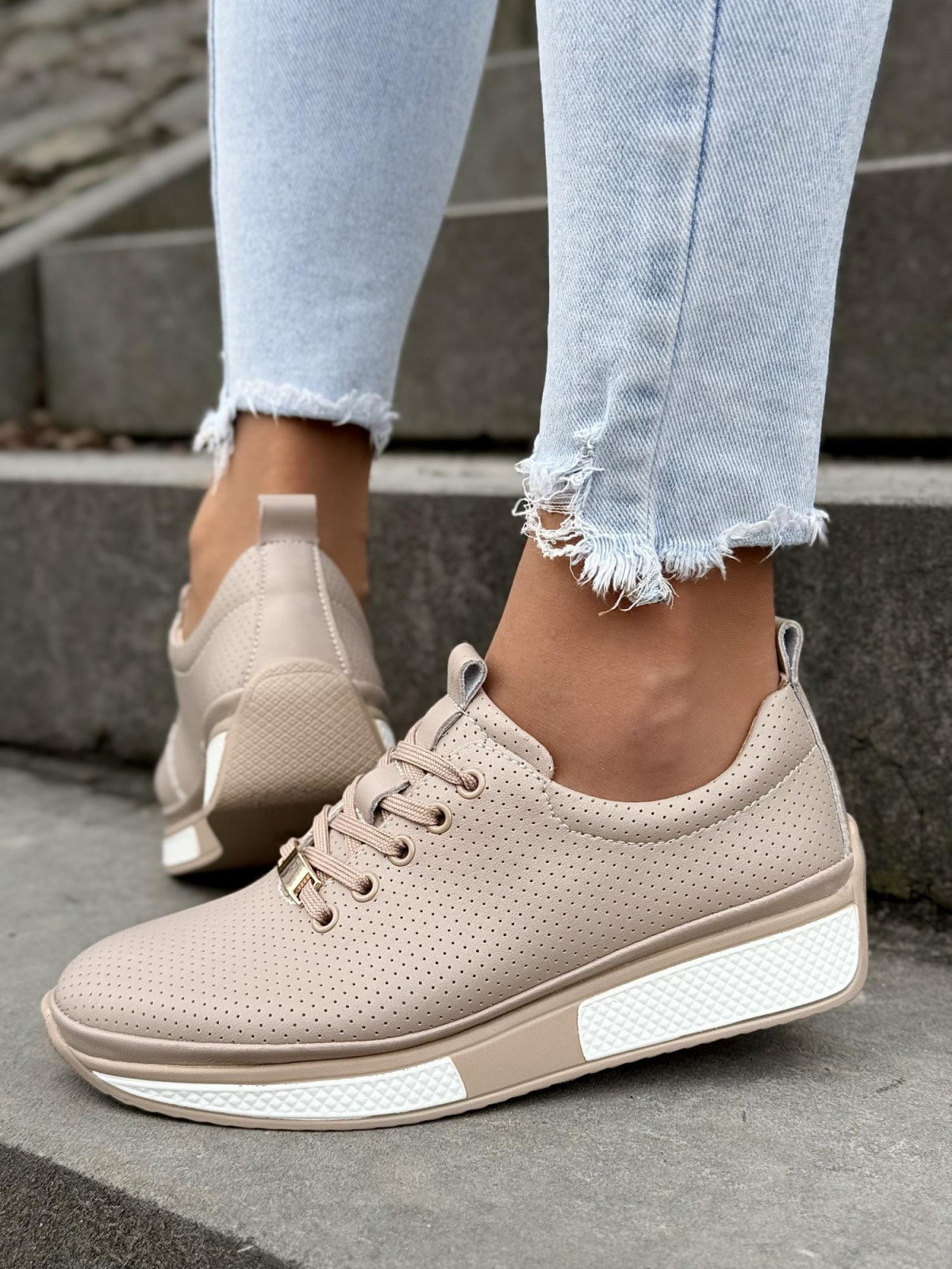 Sneakersy damskie ze skóry naturalnej