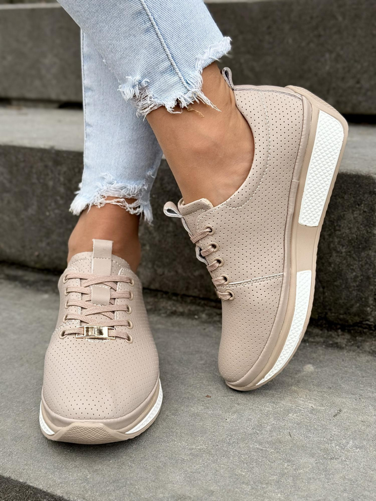 Sneakersy damskie ze skóry naturalnej