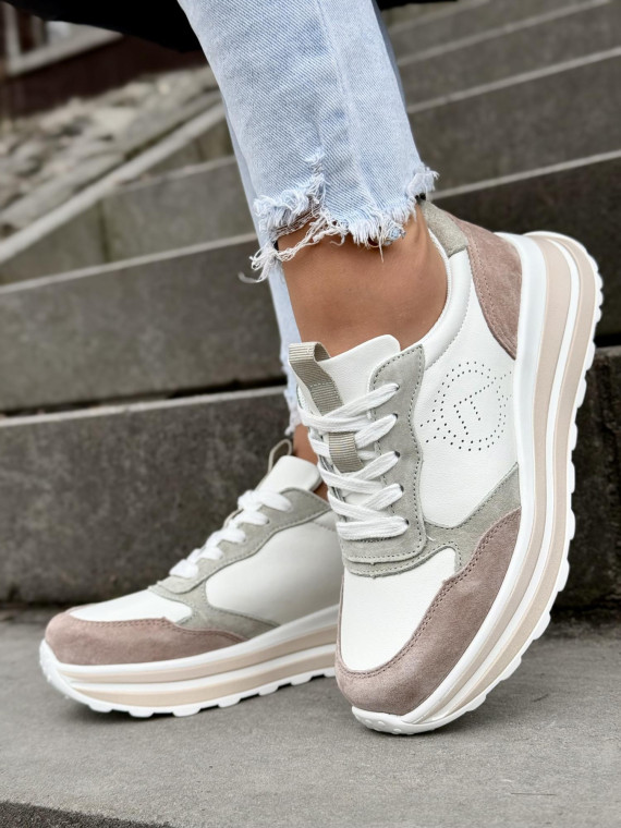 Piękne sneakersy ze skóry naturalnej