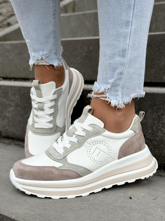 Piękne sneakersy ze skóry naturalnej