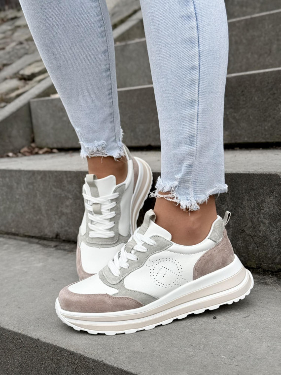 Piękne sneakersy ze skóry naturalnej