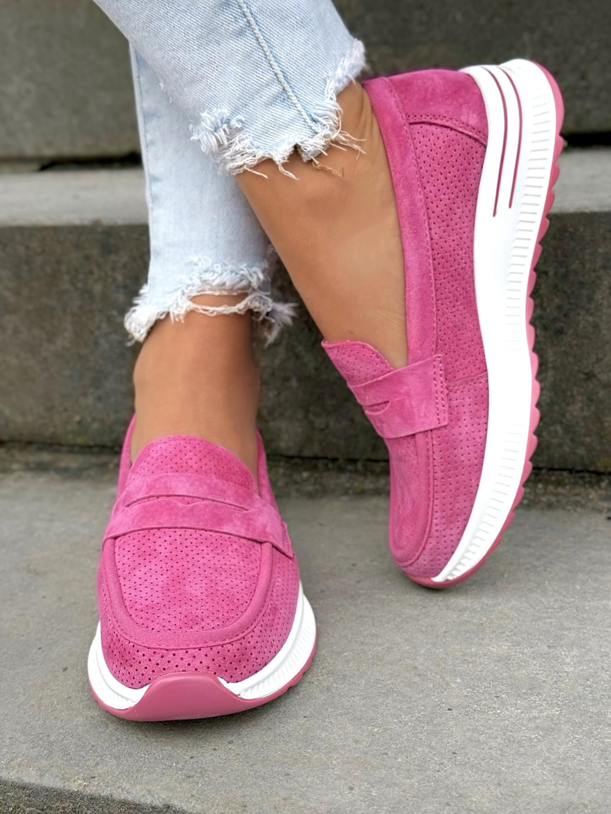 Mokasyny damskie ze skóry naturalnej