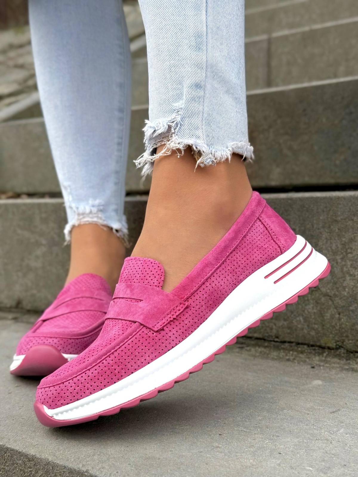 Mokasyny damskie ze skóry naturalnej