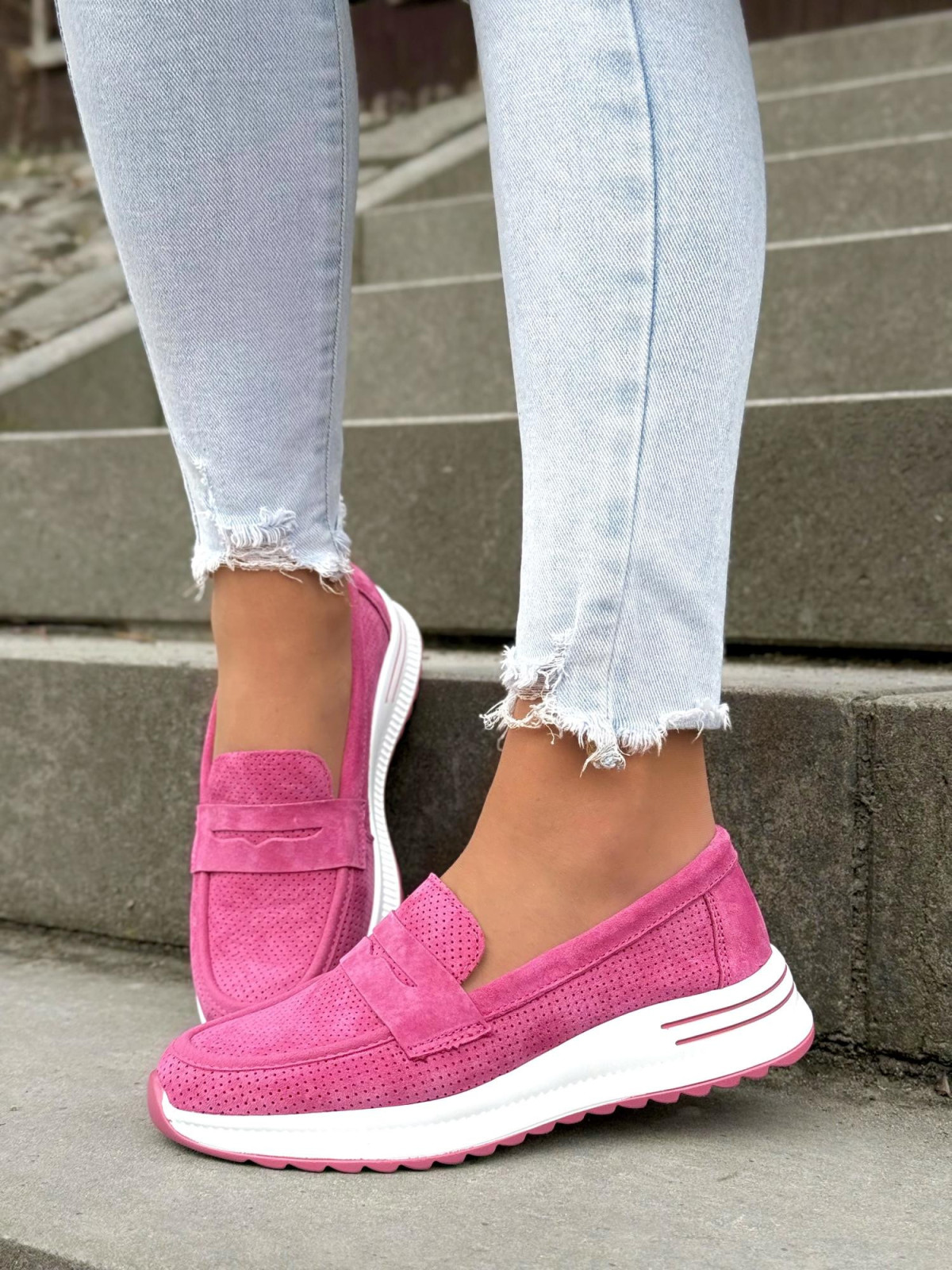 Mokasyny damskie ze skóry naturalnej