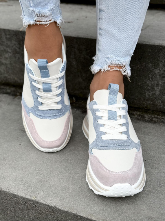 Multikolorowe sneakersy ze skóry naturalnej