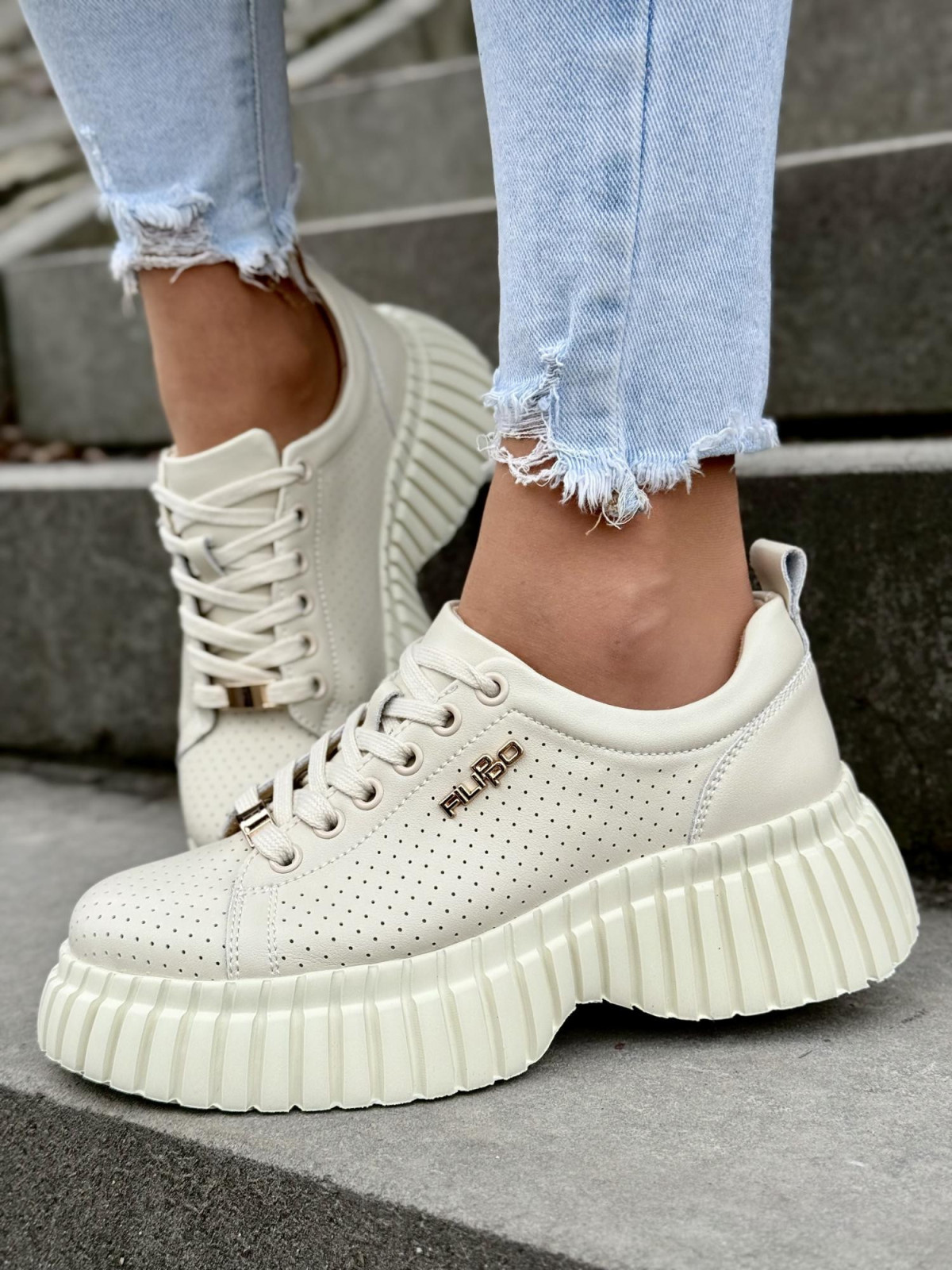 Sneakersy damskie ze skóry naturalnej