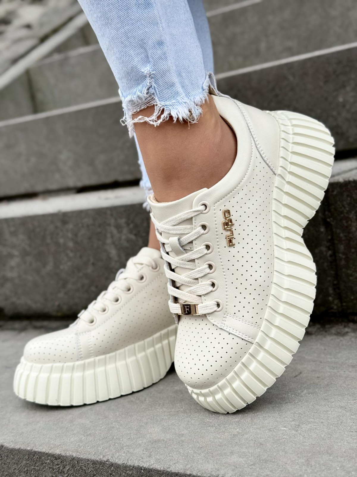 Sneakersy damskie ze skóry naturalnej