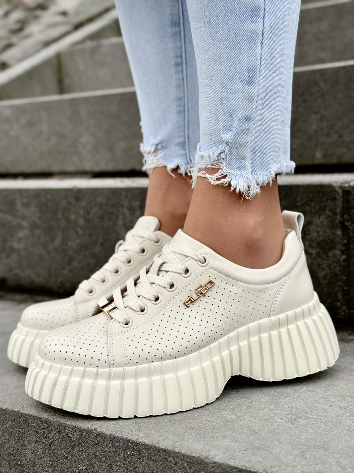 Sneakersy damskie ze skóry naturalnej