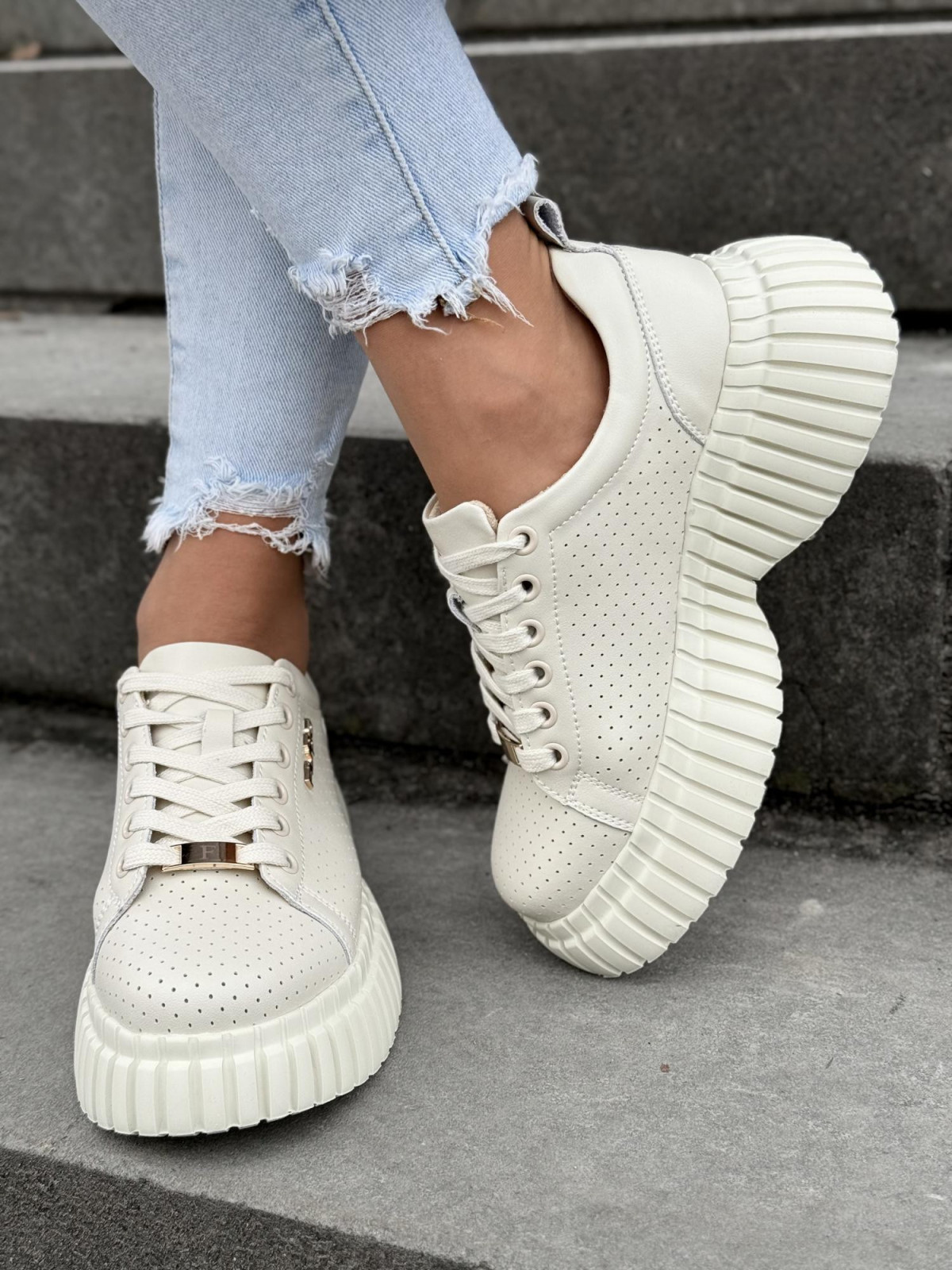 Sneakersy damskie ze skóry naturalnej