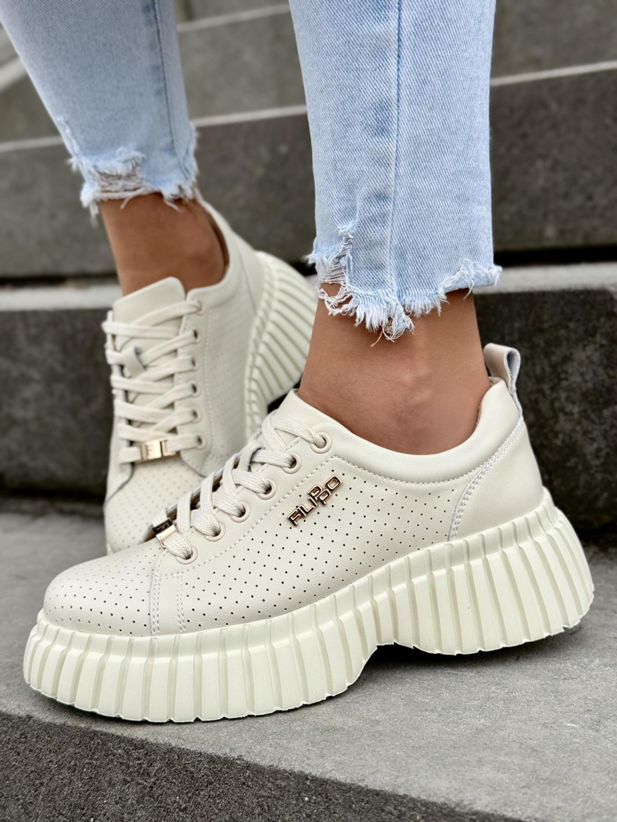 Sneakersy damskie ze skóry naturalnej