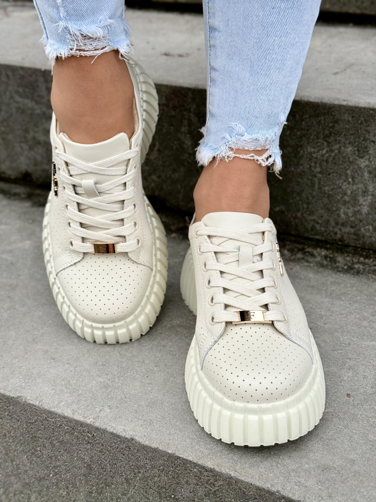 Sneakersy damskie ze skóry naturalnej