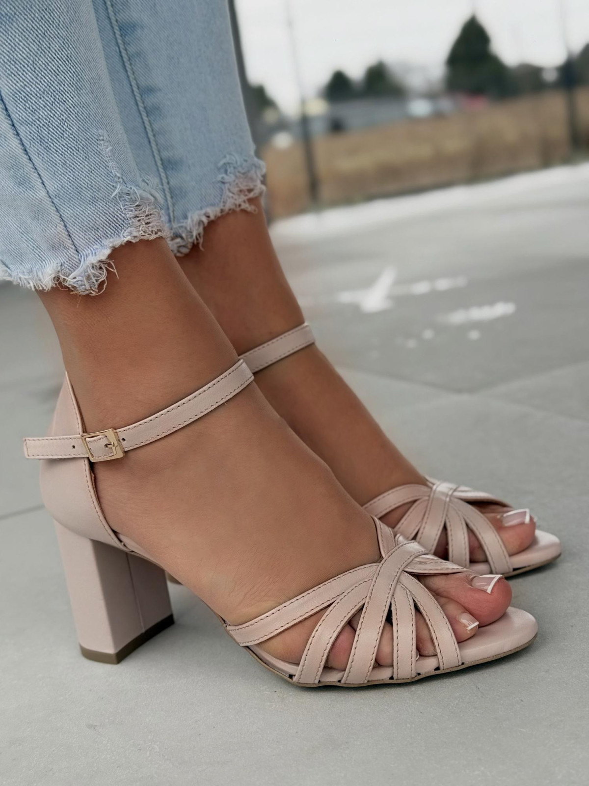 Sandałki damskie OLEKSY ze skóry naturalnej Polskiej produkcji