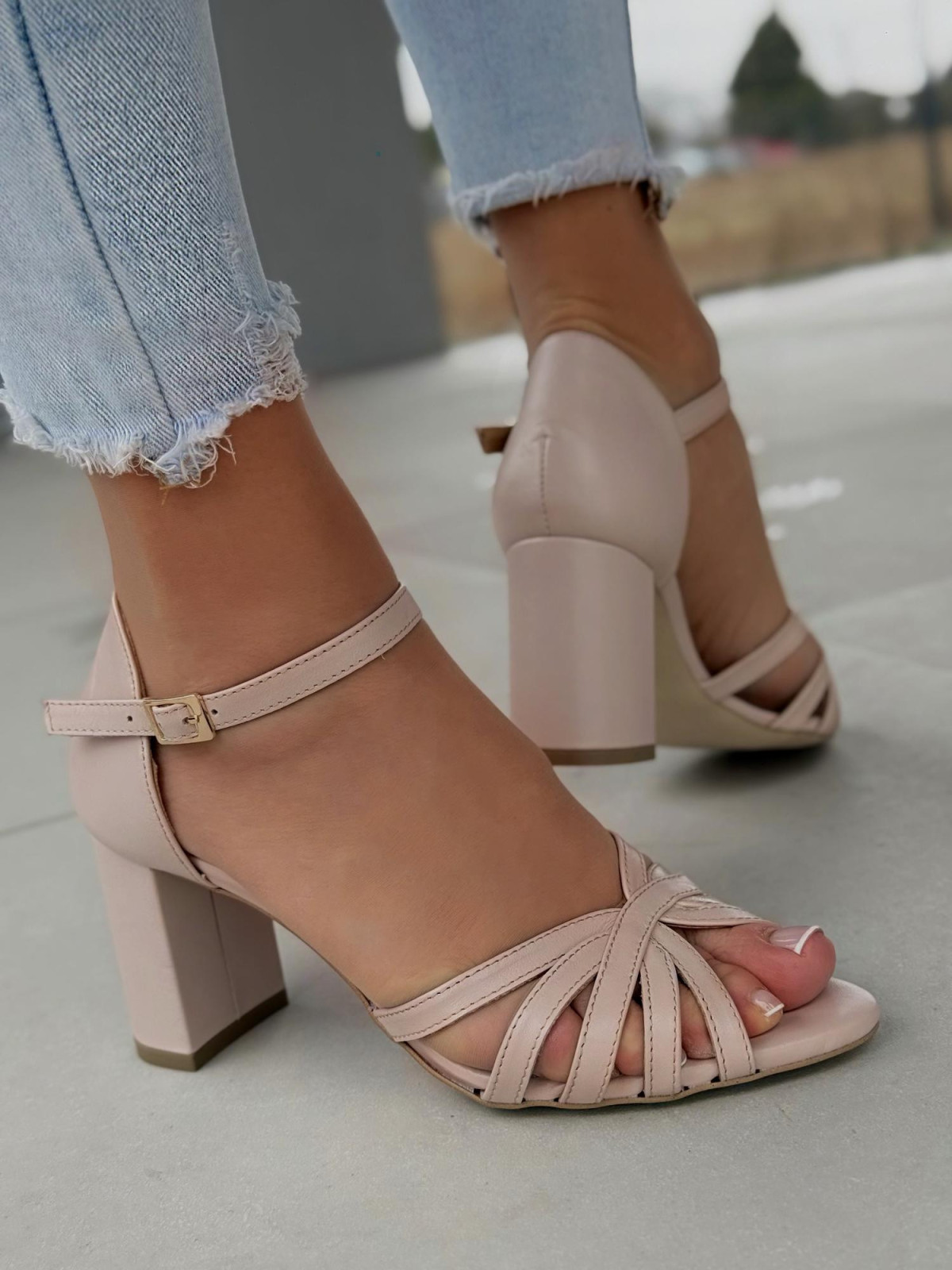 Sandałki damskie OLEKSY ze skóry naturalnej Polskiej produkcji